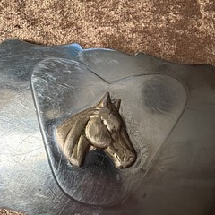 Vintage Rockmount Denver Colorado Nickel Silver Horse Head Western Belt Buckle