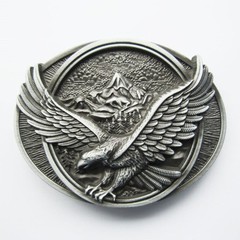 NEW 3-D EAGLE WILDLIFE MOUNTAIN SILVER BIRD BELT BUCKLE