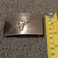 Vintage Mid-Century Texas Longhorn Steer Belt Buckle – Pat Pending Cowboy Rodeo