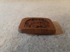 1977 Lasercraft Laser Engraved Wood Belt Buckle Agriculture Farm Tractor