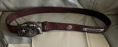 Western Belt Buckle Colt Single Action 45. Cylinder rotates! Unique.