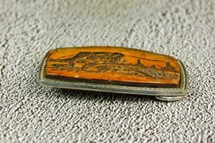 Bass Fishing vintage belt buckle western leather on metal Alumaline