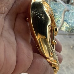 Barry Kieselstein cord sterling 925 gold vermeil moon face buckle
