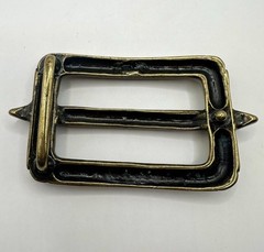 Rectangular Embellished Antique Brass Style Belt Buckle for Leather Belt West