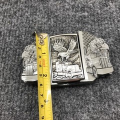 Antique Brushed Eagle Truck Belt Buckle Lighter Holder, Stock in US