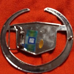 GM Licensed Cadillac Crest Metal Western Belt Buckle Silver Tone Fits 1.5in