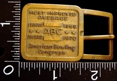 LL14143 VINTAGE **ABC*** IMPROVED AVERAGE LEAGUE AWARD 1969-1970 BELT BUCKLE