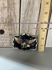Vintage 1983 Enameled Harley Davidson Eagle Belt Buckle American Buckle Co