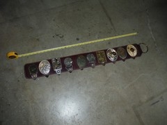 Custom Trophy Hanging LEATHER (10) Belt Buckle Holder Display John Wayne
