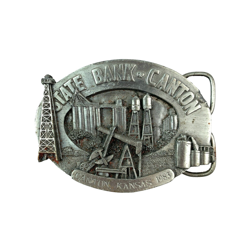 State Bank of Canton Kansas 1983 151/300 2nd Limited Edition 3D Belt Buckle