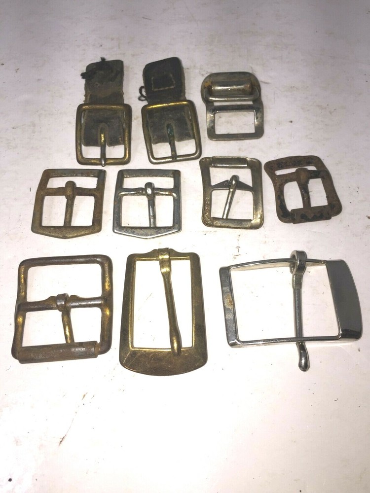 Lot of 10 Vintage Metal Belt Buckles Tack Bridle Patina Crafts Welding Art