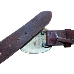 GAP Camo Buckle Leather 40” L Belt with Rhinestone Bling Western Military Army