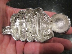ABSTRACT THEME BELT BUCKLE COVERED IN CRYSTALS HEAVY GW-17