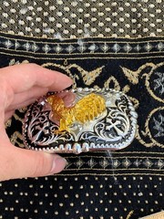 Western Buckle Gold Black Silver Rooster Cowboy 2 »Buckle Hebilla Vaquero Gallo