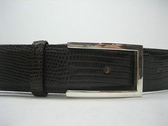 STERLING SILVER 925 SOLID LAILA BUCKLE.WITH GENUINE LIZARD 1.5&Prime; BELT MADE IN USA