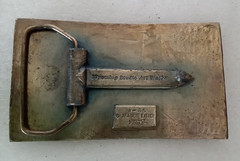 Vintage Brass Belt Buckles. Patriotic 1970&rsquo;s. Flag & Liberty Bell. Lot of 2.