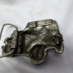 Vintage JEEP Bergamot Brass Works Men’s 3-D Folk Art Belt Buckle 1978 Painted A9