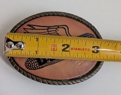 Dekalb belt buckle Rockford Illinois Spec Cast corn seed advertising brass
