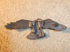 Vintage 1970s USA Made Brass Flying Eagle Belt Buckle 6&Prime; Wide