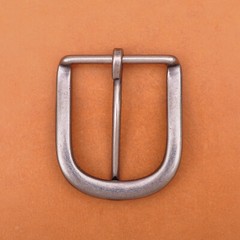 Solid Antique Silver Prong Pin Buckle Men Leather Belt Replacement Buckle 39mm