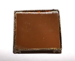 Mirror Gold Tone Textured Edge Square Belt Buckle 2.25 X 2.25