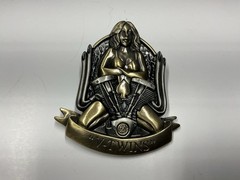 Pewter Belt Buckle Flaming Skull V-Twins Motorcycle Biker Lady Bradford Exchange