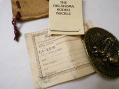 Oklahoma Rodeo, Belt Buckle, In Leather Pouch, Numbered LA-1470 (SC-48)
