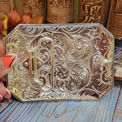 Rooster Cowboy Belt Buckle Western HebillaSilver & Rosetone 4×3.5 Inch