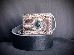 Peruvian Black Stone Ring Artisan Industrial Belt Buckle OOAK Darren McNeese