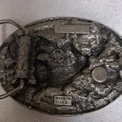 Bergamot Brass Works Silver Metal Oval Western Deer Belt Buckle Men 1.75&Prime; E-146