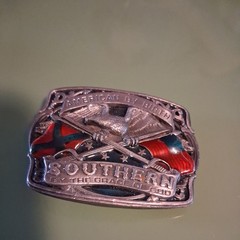 AMERICAN BY BIRTH SOUTHERN BY THE GRACE OF GOD Belt Buckle berganot made in usa