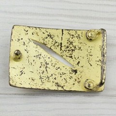 Ripped Destroyed Slit Belt Buckle Gold Hippie Interchangeable Clasp GS5402