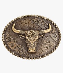 Western Cowboy Belt Buckle – Texas Bull Skull Belt Buckle for Men women