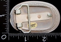 LK20159 *NOS* VINTAGE ***WESTERN COVERED WAGON*** OVAL SHAPE BELT BUCKLE