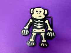 3D Skeleton Cartoon Style Cutout White Black Colored Fashion NOS Belt Buckle