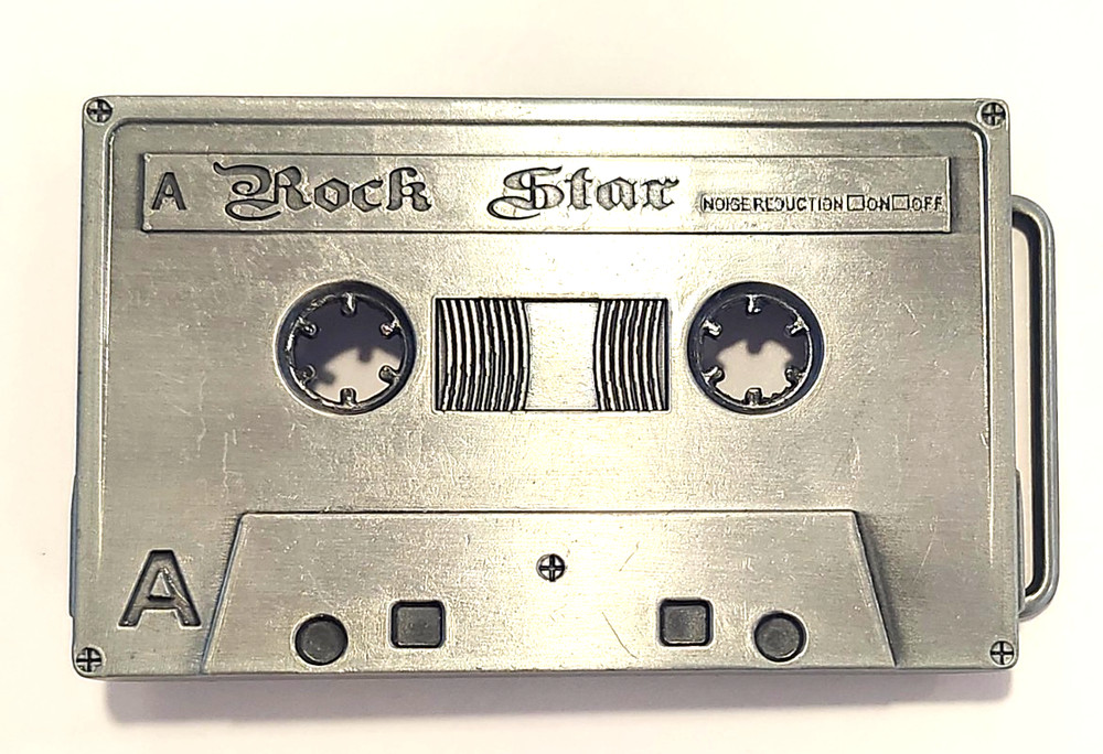 Cassette Tape Rock Star Old School Music Metal Fashion Belt Buckle