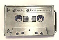 Cassette Tape Rock Star Old School Music Metal Fashion Belt Buckle