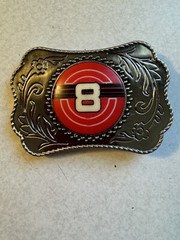 Number 8 NASCAR Car Racing? Western Framed Centerpiece Belt Buckle