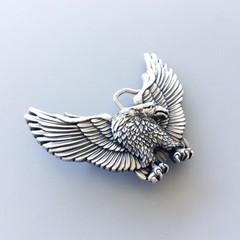 Vintage Silver Plated Western Eagle Wild Animal Belt Buckle Boucle de Ceinture
