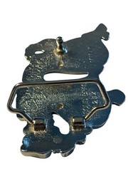 DRAGON FIRE FLAME BREATHING SOLID BRASS CHROME PLATED BARON BELT BUCKLE 1981
