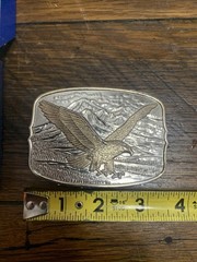 AMERICAN EAGLE BELT BUCKLE Layer 24K Gold by INTERNATIONAL MONETARY MINT NEW COA