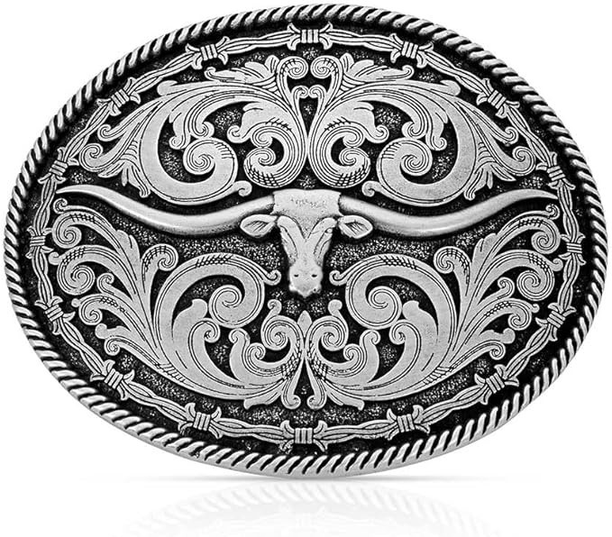 Montana Silversmiths Western Belt Buckle Attitude Longhorn A550S