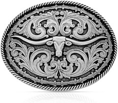 Montana Silversmiths Western Belt Buckle Attitude Longhorn A550S