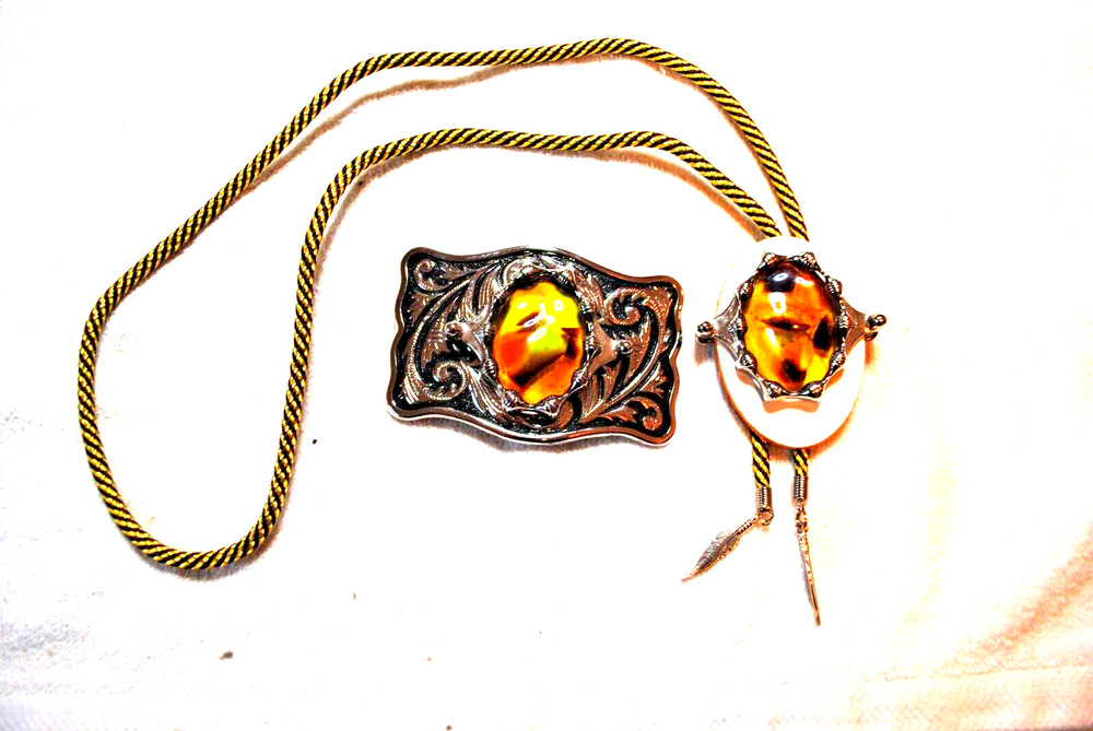 Western Belt Buckle and Bolo Set