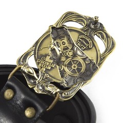 Belt buckle Steampunk Wolf, Solid brass sculptural victorian art wolf belt buckl