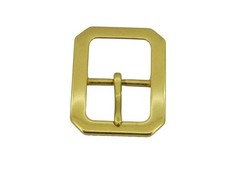 Solid Brass Double Prong Belt Buckle Heavy Duty Leather Belt 40mm Gold