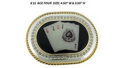 King Queen Jack of Spades Belt Buckle Casino Playing Cards Gambling Gambler Men