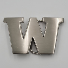 W Initial Brushed Chrome Belt Buckle 2 3/4&Prime; » x 2&Prime; Up To 1 1/4&Prime; Belt