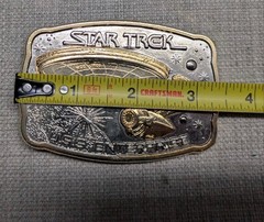 vintage STAR TREK belt buckle 24KT gold USS ENTERPRISE genuine silver WESTERN