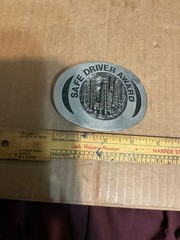 Used Metal Alloy Getty Oil 1983 #2368 Safe Driver Belt Buckle